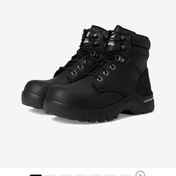 Carhartt Black Leather Work Boots with Padded Ankle - Picture 8 of 12